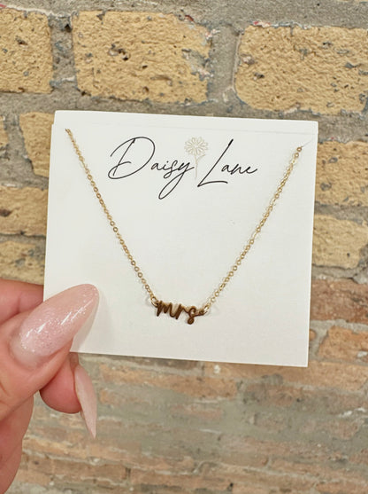 'Mrs' Charm Necklace