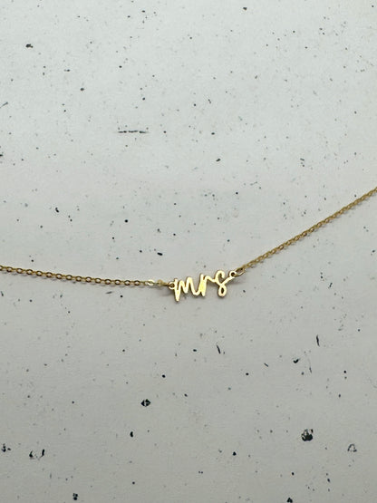 'Mrs' Charm Necklace