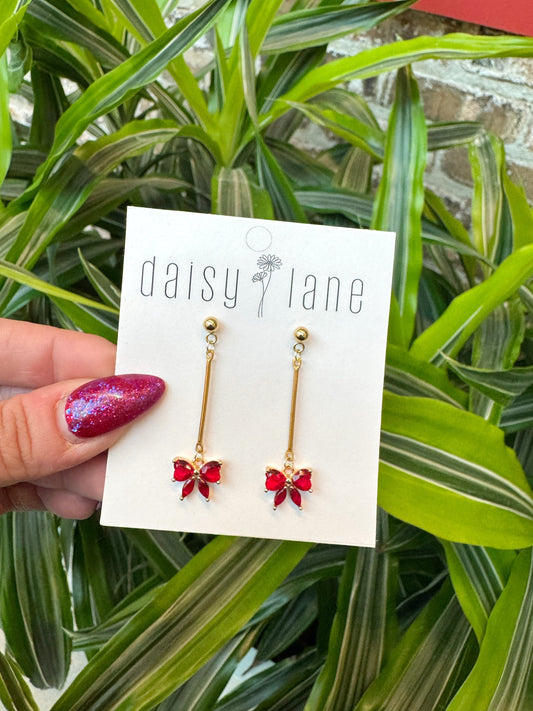 Ruby Ribbon Dangles